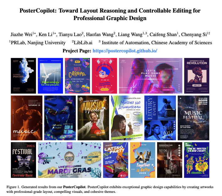 PosterCopilot: herramienta de inferencia de diseño y edición controlable por IA para diseño gráfico profesional