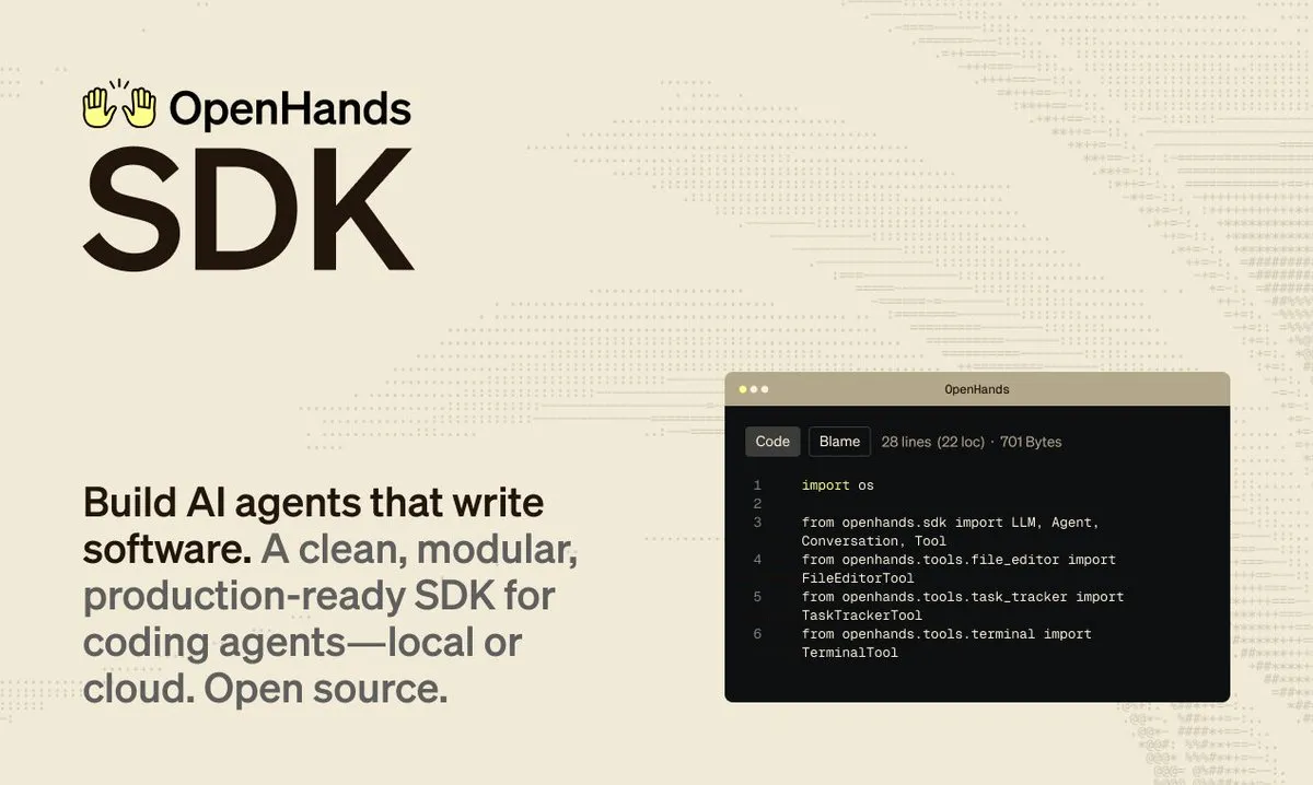 OpenHands SDK加速代理驱动软件开发