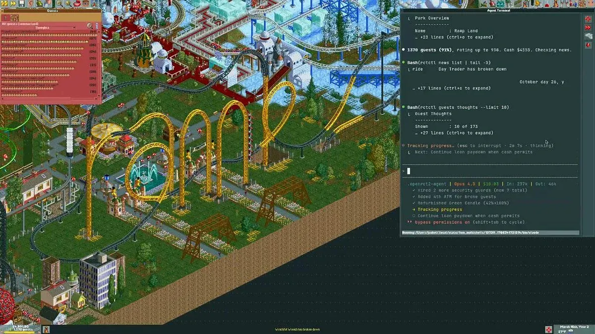 RollerCoaster Tycoon AI