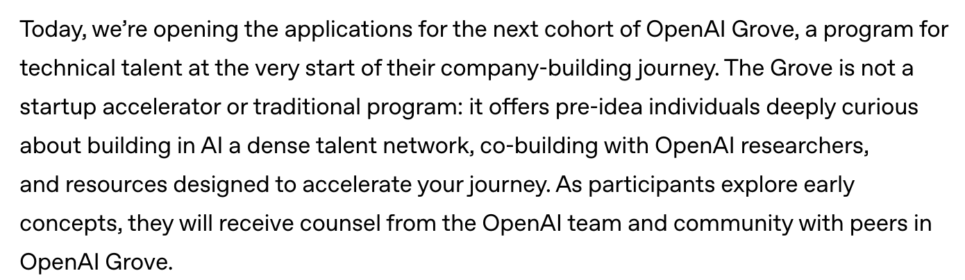 OpenAI Grove 计划