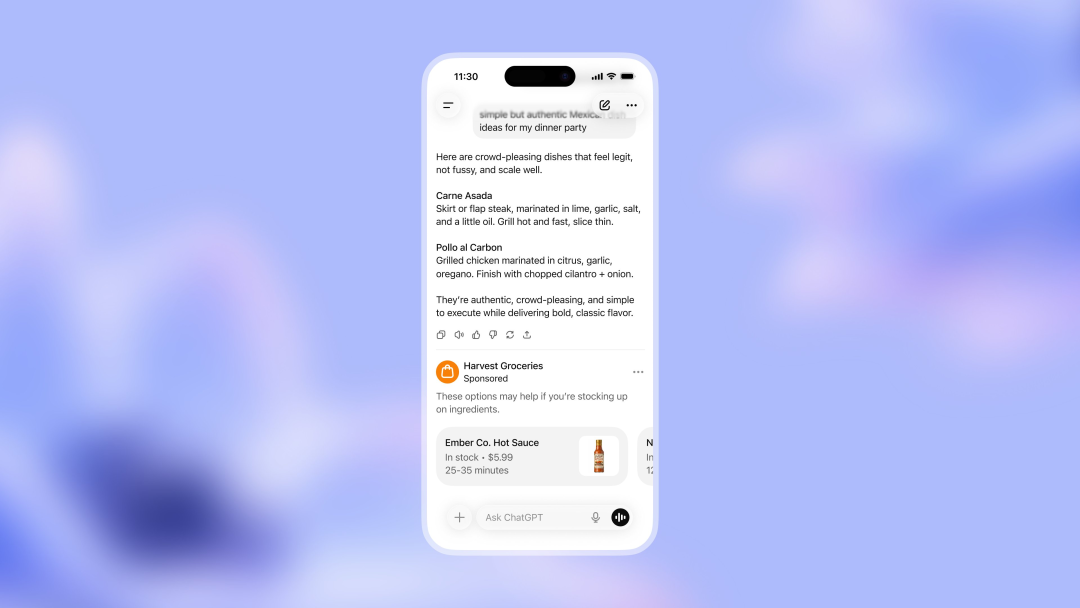 OpenAI开启广告测试
