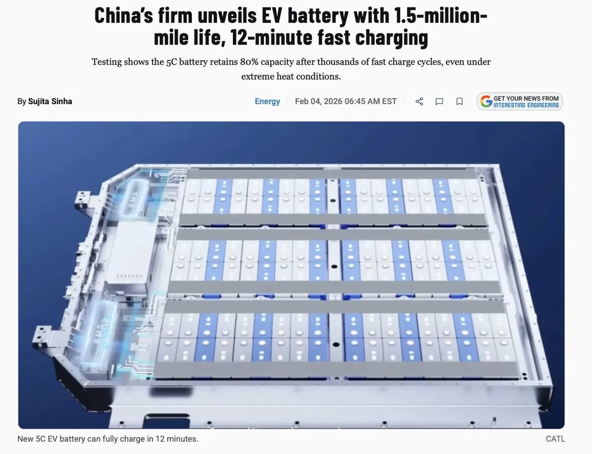 CATL 发布 5C 超充电池