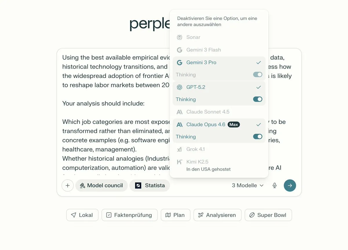 Perplexity Model Council