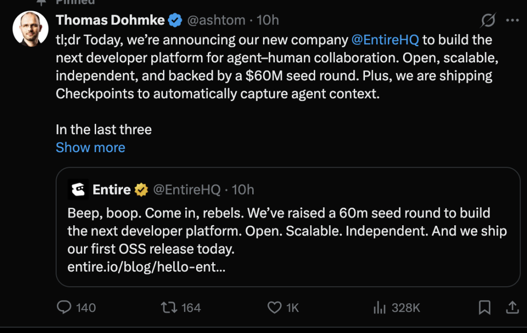 전 GitHub CEO, Entire 창업