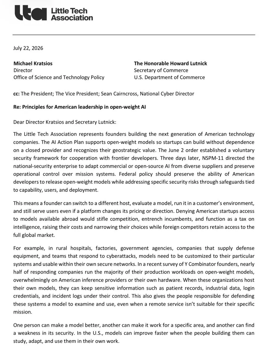 Silicon Valley Startups Jointly Petition US Government Not to Ban Chinese Open-Source Models
