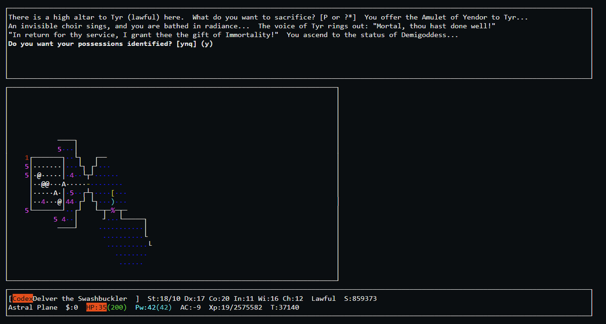 GPT-6 Astra通关NetHack